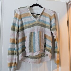 O'Neill Pastel Striped V-Neck Knit Hoodie